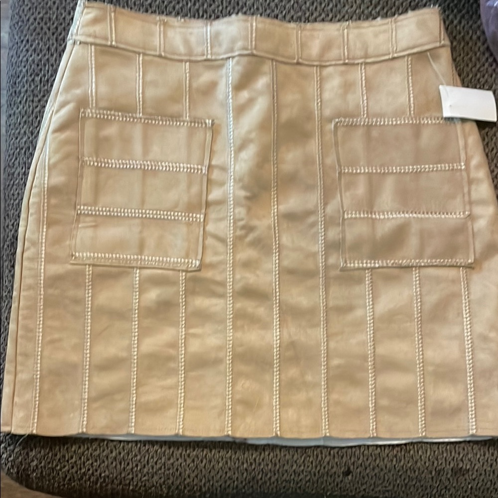 She + Sky Tan Mini suede Skirt A-Line